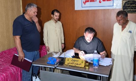 السيد عميد كلية التربية للعلوم الإنسانية يتفقد خفر الدفاع المدني وحماية منشآت الكلية