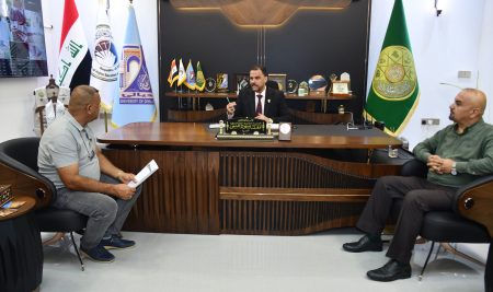 السيد عميد كلية التربية للعلوم الإنسانية يستقبل لجنة من الدفاع المدني في رئاسة جامعة ديالى
